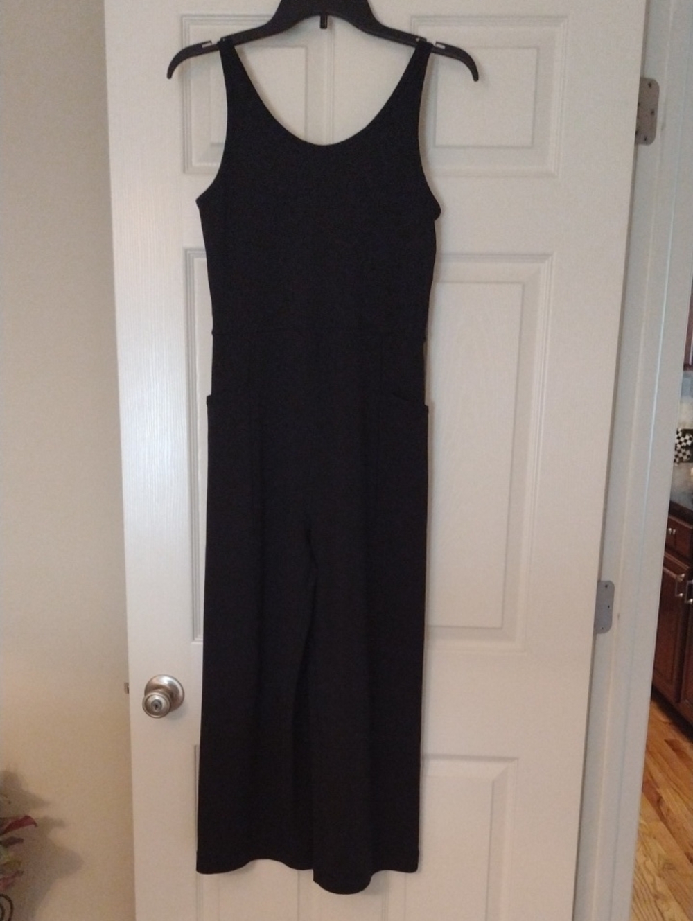 Athleta Black Sleeveless Wide-Leg Jumpsuit